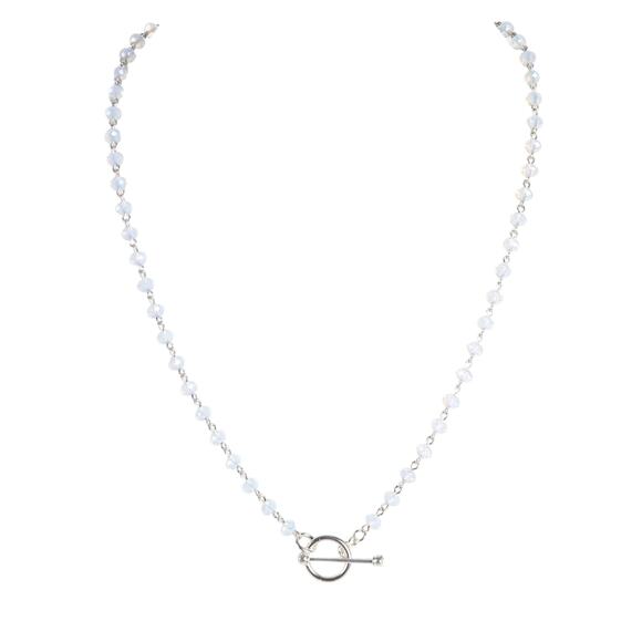 VIRGINS SAINTS & ANGELS VSA Delfina 6mm Rondelle White Opal & Silver - Picture 1 of 4